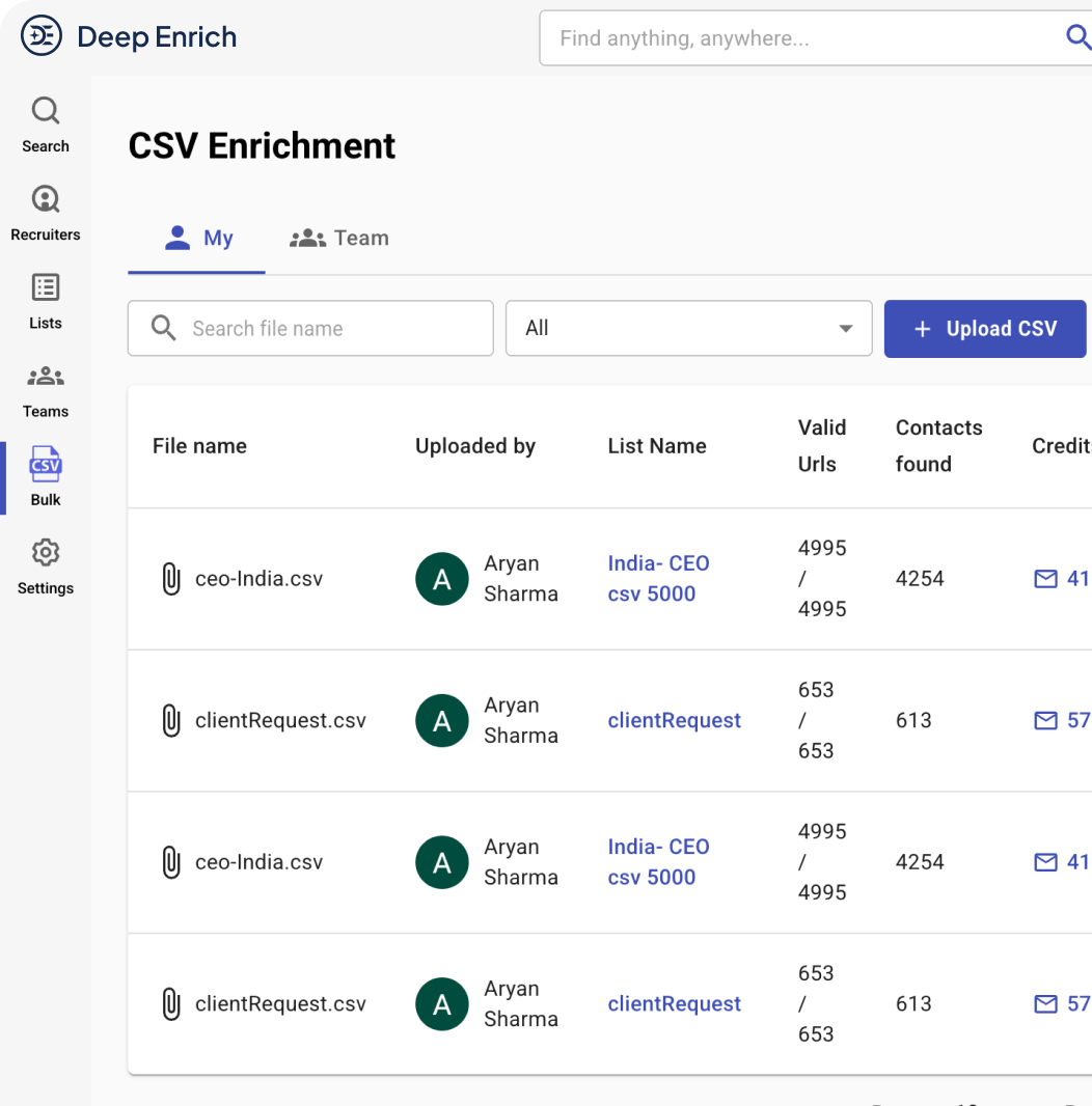 DeepEnrich CSV Enrichment