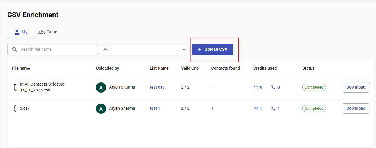 Upload Your CSV File