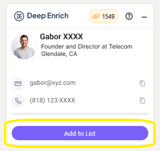 Accessing DeepEnrich on LinkedIn