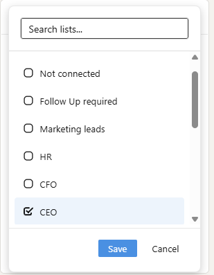 Select a Pre-existing List