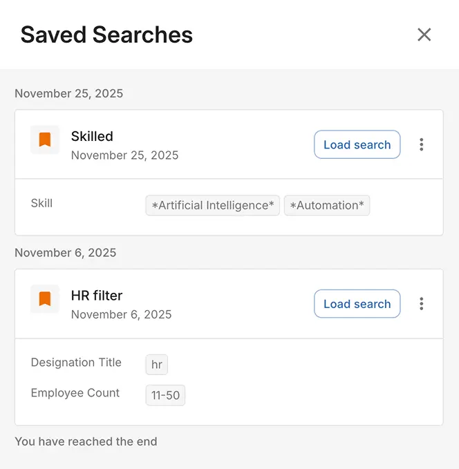 Saved Searches